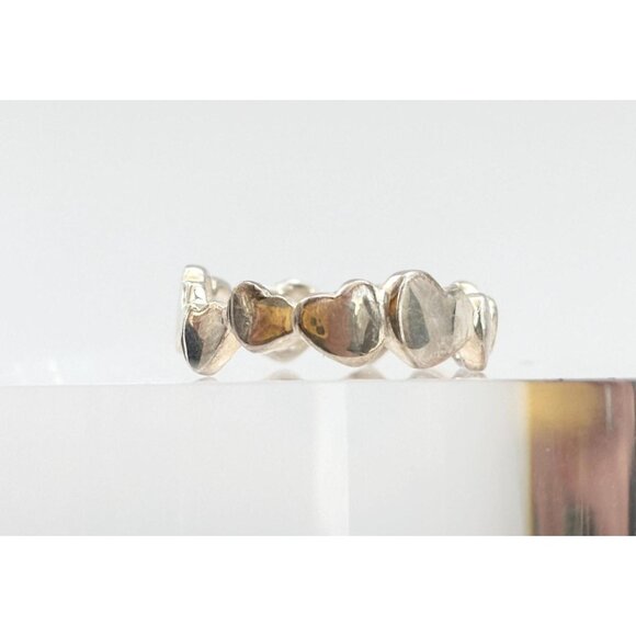 Heart Shaped Love Themed Minimalist 925 Sterling Silver Vintage Ring - sz 5.75 - Picture 2 of 8